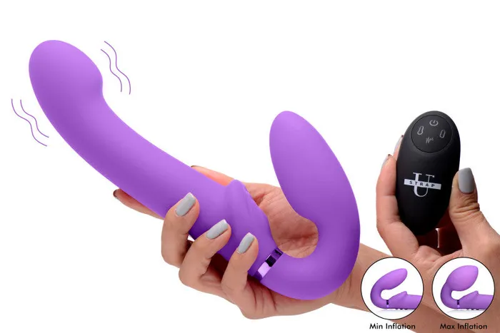 10x Ergo- Fit G-Pulse Inflatable and Vibrating Strapless Strap- on - Purple | XR Brands Strap U Female Sex Toys 10x Ergo- Fit G-Pulse Inflatable and Vibrating Strapless Strap- on - Purple | XR Brands Strap U Female Sex Toys