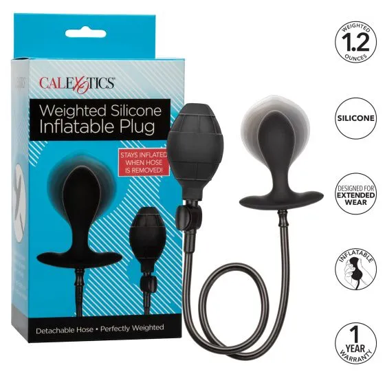 Anal | California Exotic Novelties Weighted Silicone Inflatable Butt Plug
