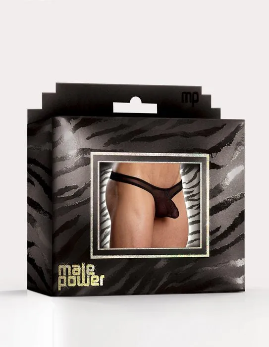 Anal | Euro Male Mesh Thong Black S-m - Male Power Lingerie