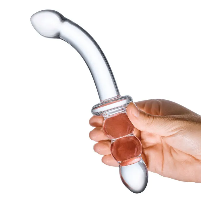 Anal | Glas 8 Inch Ribbed G-Spot Glass - Clear Anal | Glas 8 Inch Ribbed G-Spot Glass - Clear