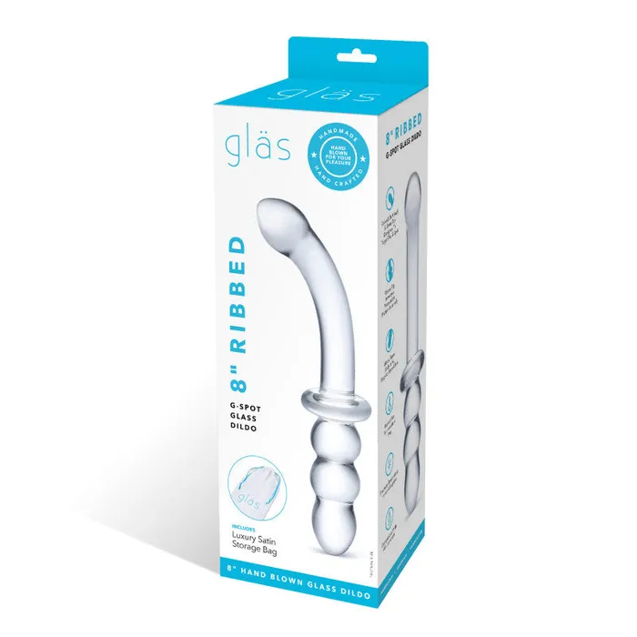 Anal | Glas 8 Inch Ribbed G-Spot Glass - Clear Anal | Glas 8 Inch Ribbed G-Spot Glass - Clear