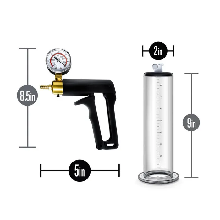 Blush Novelties Male Sex Toys | Performance - Vx7 Vacuum Penis Pump With Brass Trigger & Pressure Gauge - Clear Blush Novelties Male Sex Toys | Performance - Vx7 Vacuum Penis Pump With Brass Trigger & Pressure Gauge - Clear