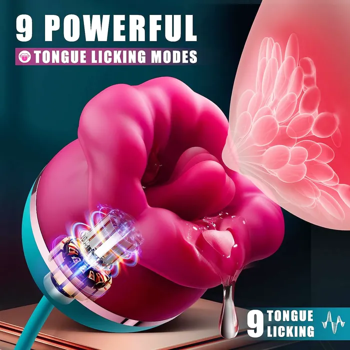 BOBOTONGUE Pro - 3 in 1 Big Mouth Big Enjoy Gypsy Rose Toy Tongue Shaped Licking Suction Stimulator | GAWK3000 Female Sex Toys