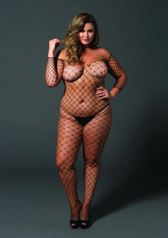 Bodystockings Playsuits Leg Avenue Fence Net Off the Shoulder Bodystocking Queen Size Bodystockings Playsuits Leg Avenue Fence Net Off the Shoulder Bodystocking Queen Size