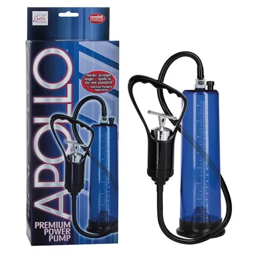 California Exotic Novelties Male Sex Toys Apollo Premium Power Pump Blue