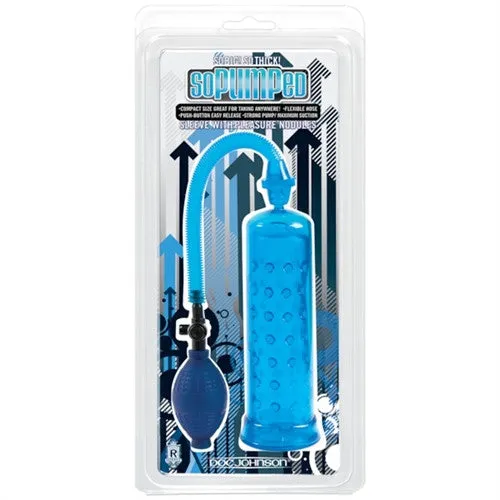 Doc Johnson Male Sex Toys So Pumped Sleeve With Pleasure Nodules Blue