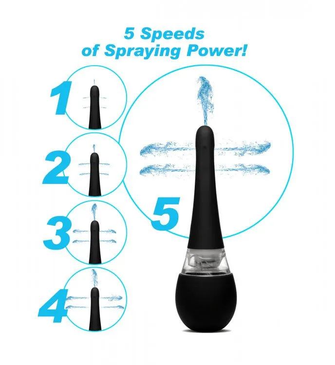 Electric Auto-Spray Enema Bulb - Black | XR Brands Clean Stream Anal Electric Auto-Spray Enema Bulb - Black | XR Brands Clean Stream Anal