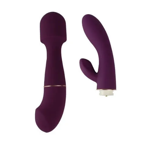 Female Sex Toys Loving Joy Dual Rechargeable Rabbit Wand Massager Set
