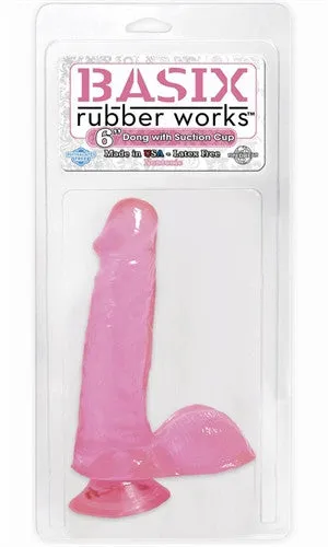 Female Sex Toys Pipedream Basix 6in With Suction Cup Pink