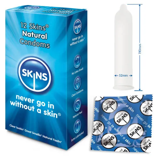 Female Sex Toys Skins Condoms Natural 12 Pack Skins Condoms