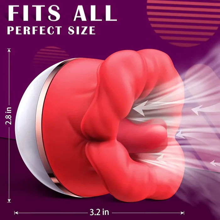 GAWK3000 Female Sex Toys | BOBOTONGUE - Big Mouth Big Enjoy Tongue Shaped Licking Suction Stimulator