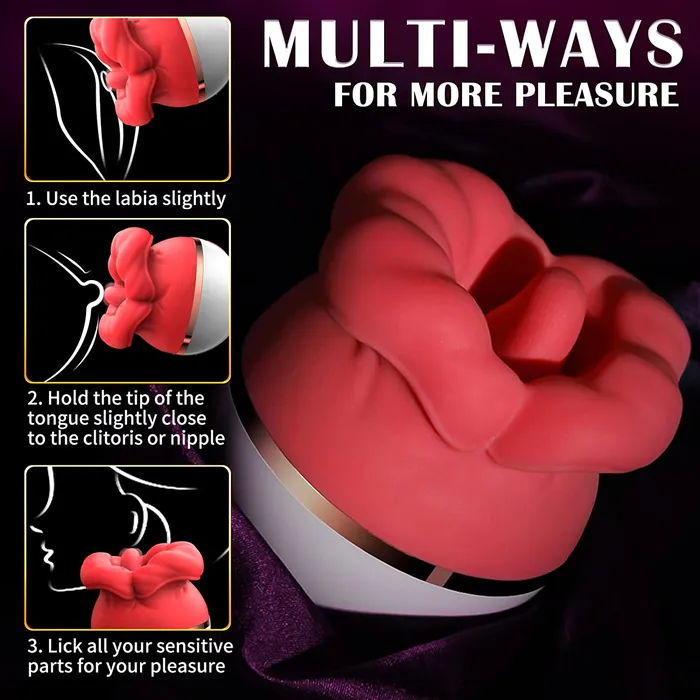 GAWK3000 Female Sex Toys | BOBOTONGUE - Big Mouth Big Enjoy Tongue Shaped Licking Suction Stimulator