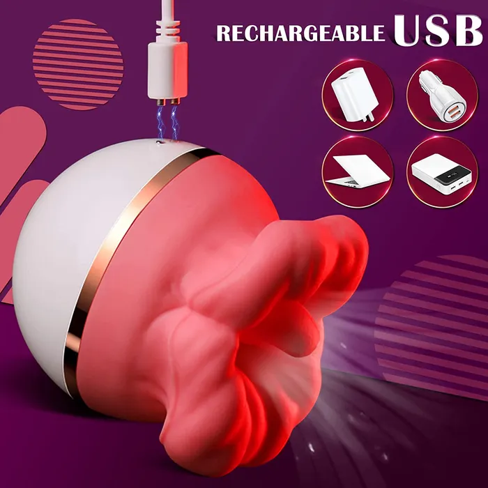 GAWK3000 Female Sex Toys | BOBOTONGUE - Big Mouth Big Enjoy Tongue Shaped Licking Suction Stimulator
