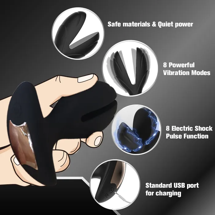 Laphwing Male Sex Toys | Aktzin Electric Shock Prostate Stimulation Anal Plug With 8 Vibrations Modes - Laphwing