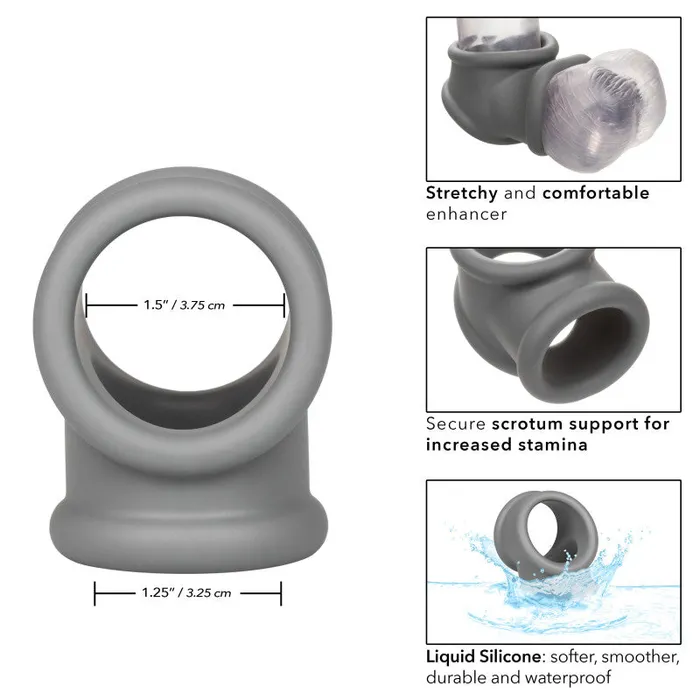 Male Sex Toys | Alpha Liquid Silicone Precision Ring - Gray - CalExotics Male Sex Toys | Alpha Liquid Silicone Precision Ring - Gray - CalExotics