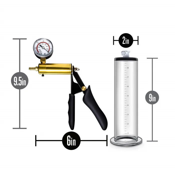 Male Sex Toys | Blush Novelties Performance - Vx6 Vacuum Pump With Brass Pistol & Pressure Gauge - Clear Male Sex Toys | Blush Novelties Performance - Vx6 Vacuum Pump With Brass Pistol & Pressure Gauge - Clear