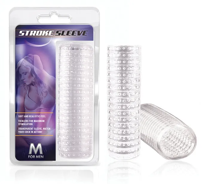 Male Sex Toys Blush Novelties Stay Stroke Sleeve Clear