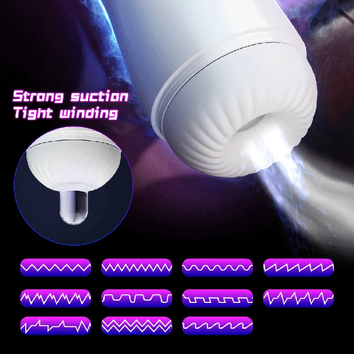 Male Sex Toys | GAWK3000 Space-Station Male Masturbator For Men White Gray