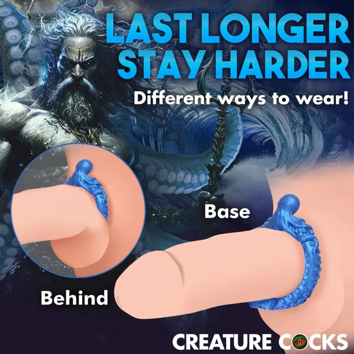 Male Sex Toys | XR Brands Creature Cocks Poseidon's Octo-Ring Silicone Ring - Blue Male Sex Toys | XR Brands Creature Cocks Poseidon's Octo-Ring Silicone Ring - Blue