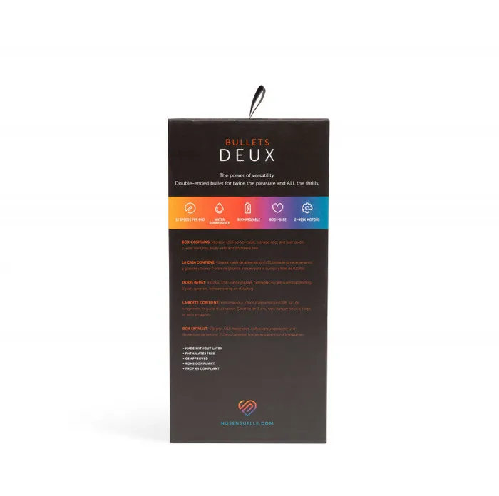Nu Sensuelle Sensuelle Double Ended Deux Bullet - Black | Vibrators Nu Sensuelle Sensuelle Double Ended Deux Bullet - Black | Vibrators