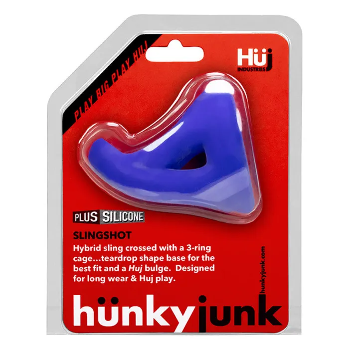 Oxballs Male Sex Toys Hunkyjunk Slingshot 3 Ring Teardrop Cobalt
