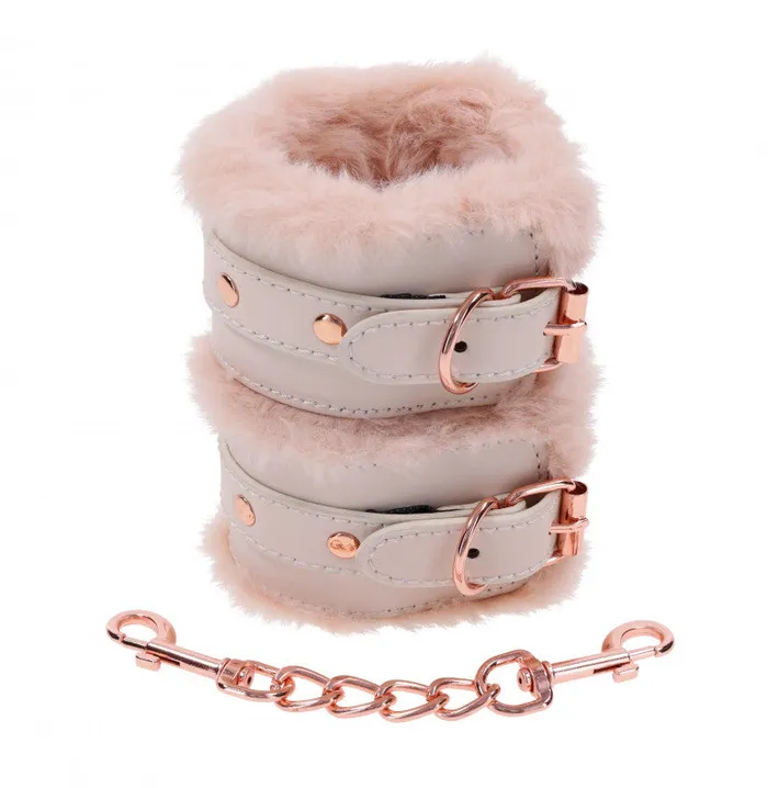 Peaches N Creame Fur Handcuffs Pink Sportsheets Vibrators