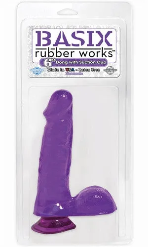 Pipedream Basix 6in With Suction Cup Purple Female Sex Toys