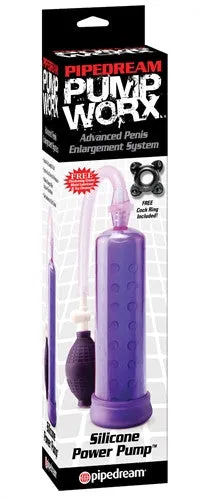 Pump Worx Silicone Power Pump Purple Pipedream Male Sex Toys