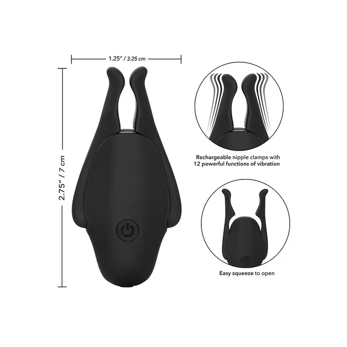 Rechargeable Nipplettes Vibrating Nipple Clamps | California Exotic Female Sex Toys
