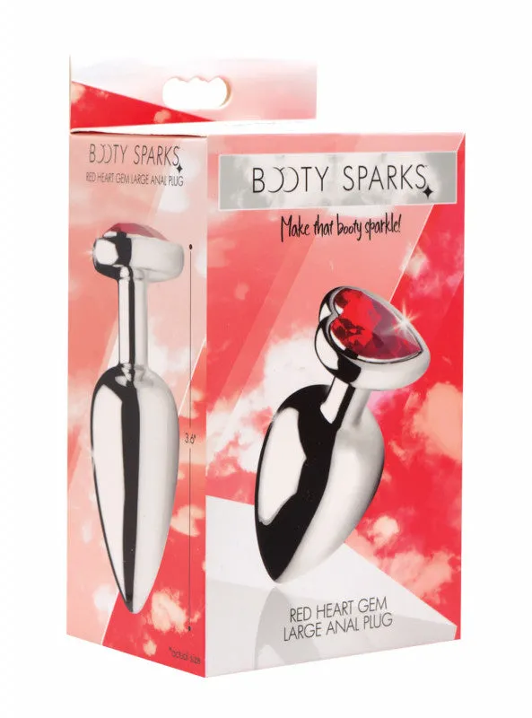 Red Heart Gem Anal Plug Large XR Brands Booty Sparks Male Sex Toys