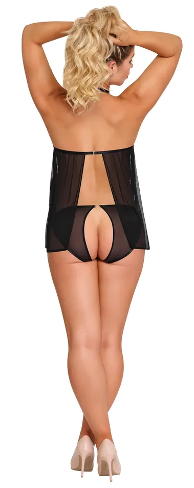 Sassy Cupless Babydoll & Panty Set Black L/xl | Magic Silk Lingerie Anal