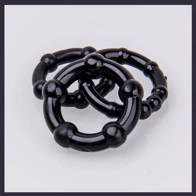 Set of 3PCS Durable Cock Rings Bead Penis Ring Male Delay Ejaculation Lasting Erection Ring Sex Toys For Men Adults | World Super Boutiques Male Sex Toys Set of 3PCS Durable Cock Rings Bead Penis Ring Male Delay Ejaculation Lasting Erection Ring Sex Toys For Men Adults | World Super Boutiques Male Sex Toys