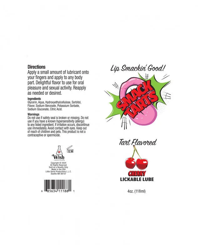 Smack Tarts 4oz Lickable Flavored Lubricant-Cherry | Little Genie Lubricants Smack Tarts 4oz Lickable Flavored Lubricant-Cherry | Little Genie Lubricants