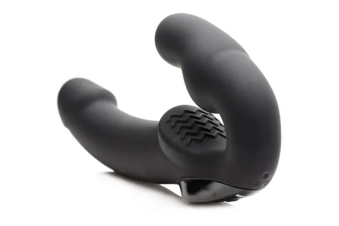 Urge Silicone Strapless Strap on With Remote - Black | XR Brands Strap U Female Sex Toys Urge Silicone Strapless Strap on With Remote - Black | XR Brands Strap U Female Sex Toys