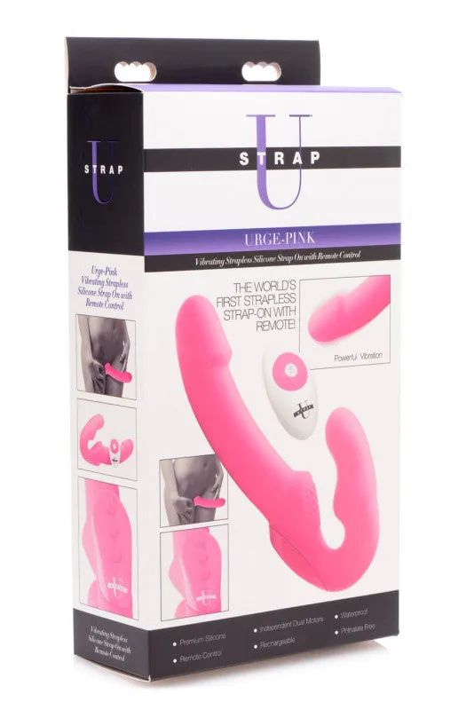 Urge Silicone Strapless Strap on With Remote Pink XR Brands Zeus Electrosex Female Sex Toys Urge Silicone Strapless Strap on With Remote Pink XR Brands Zeus Electrosex Female Sex Toys