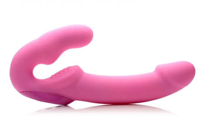 Urge Silicone Strapless Strap on With Remote - Pink | XR Brands Zeus Electrosex Female Sex Toys Urge Silicone Strapless Strap on With Remote - Pink | XR Brands Zeus Electrosex Female Sex Toys