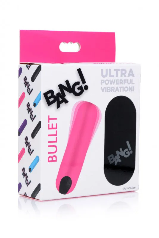 Vibrating Bullet With Remote Control - Pink | XR Brands Bang Female Sex Toys