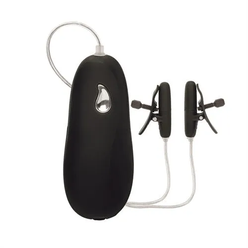 Vibrating Heated Nipple Teasers Black CalExotics Anal