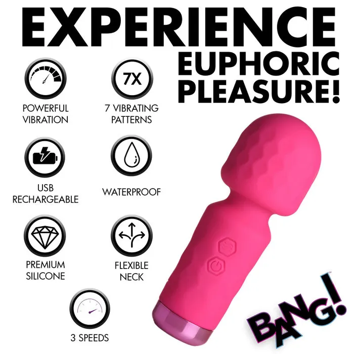 XR Brands Bang! 10x Mini Silicone Wand Pink | Vibrators