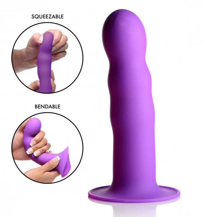XR Brands Squeeze It Squeeze It Squeezable Wavy Dildo - Purple | Dildos XR Brands Squeeze It Squeeze It Squeezable Wavy Dildo - Purple | Dildos