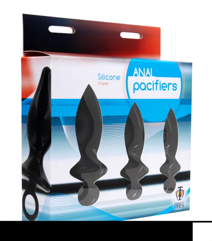 XR Brands Trinity Vibes Anal Anal Pacifiers Set of 3 Black